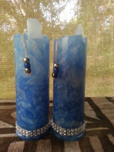 pillars blue white silver